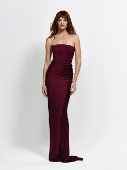 Effie Kats Indira Gown Wine Size XS/AU 6 for rent on The Volte - image 1
