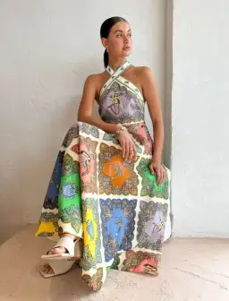 Alemais Trippy Troppo Halter Midi Dress Multi Size AU 10 for rent on The Volte - image 3