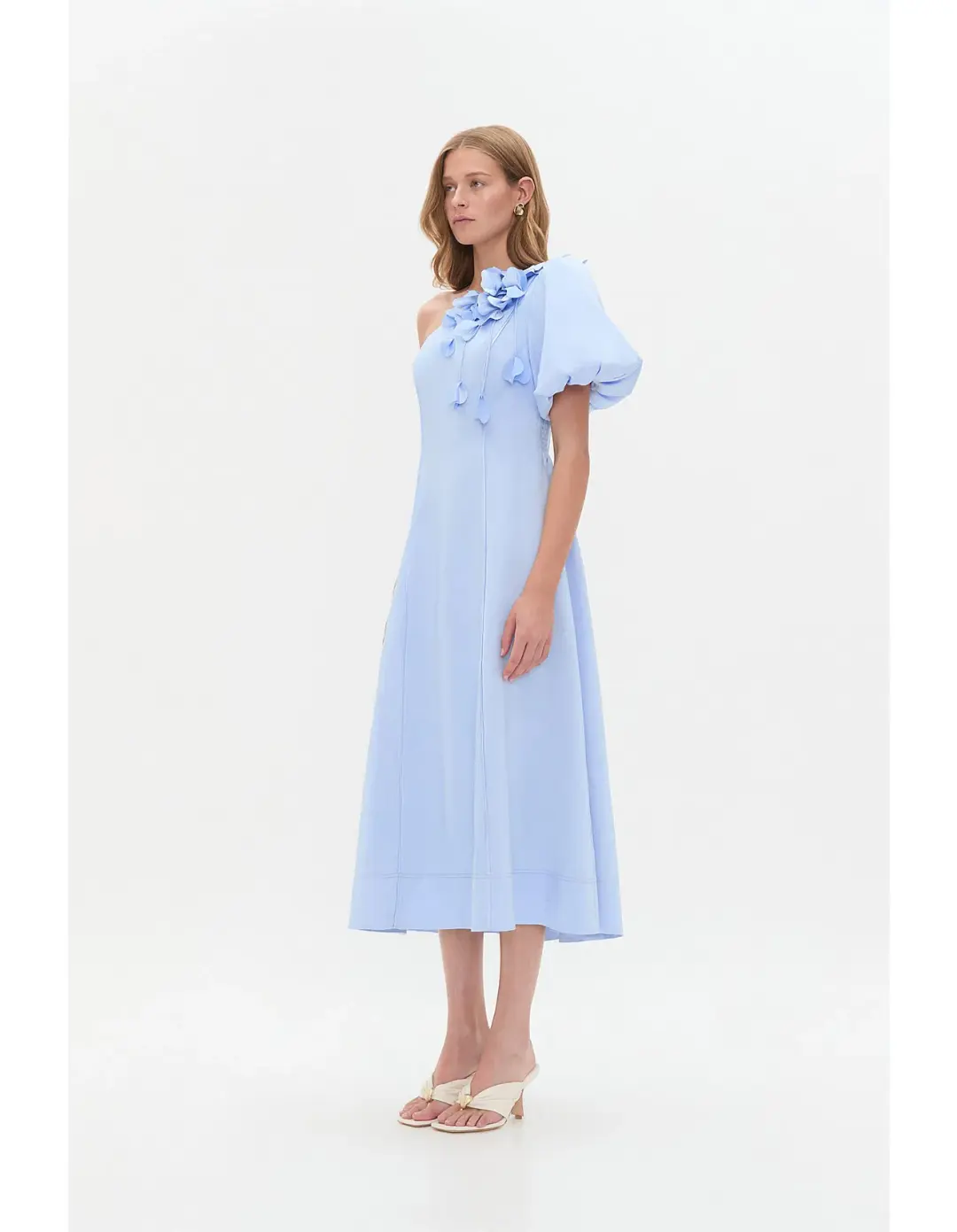 Aje Camille Midi Dress in Pale Blue Size AU 10 for rent on The Volte - main image