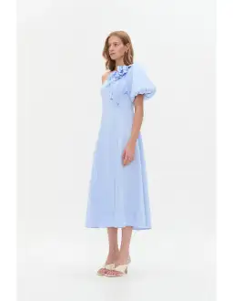 Aje Camille Midi Dress in Pale Blue Size AU 10 for rent on The Volte - image 4