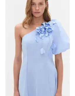 Aje Camille Midi Dress in Pale Blue Size AU 10 for rent on The Volte - image 2