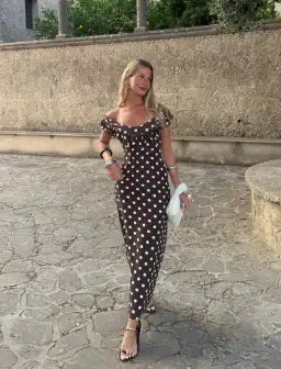 Design by Si Luna Dress Brown/White Print Size M/L for rent on The Volte - image 2