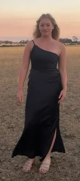 Forever New Navy One Shoulder Satin Maxi Dress for rent on The Volte - image 1