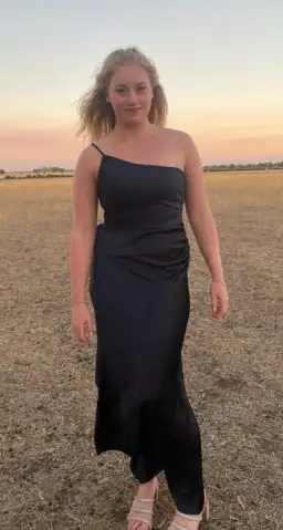 Forever New Navy One Shoulder Satin Maxi Dress for rent on The Volte - image 2