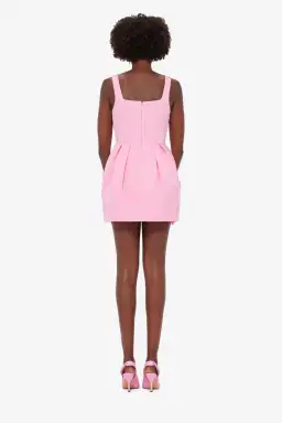 Leo Lin Pip Floral Appliqué Bell Shape Mini Dress Baby Pink Size 8 for rent on The Volte - image 3