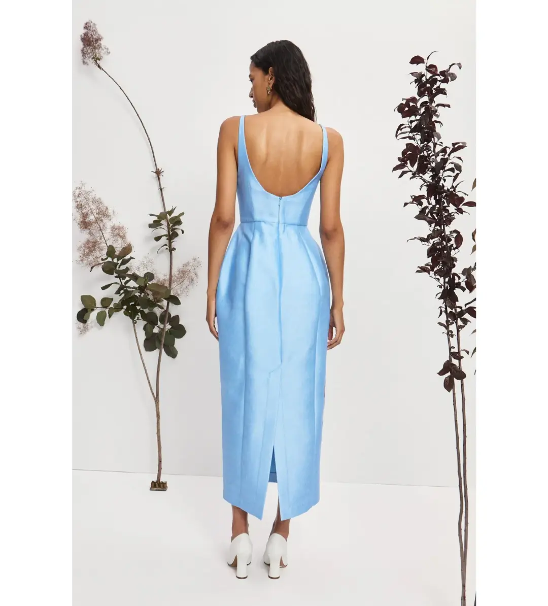 Alemais Donata Taffeta Maxi Gown Blue Print Size 12 for rent on The Volte - main image