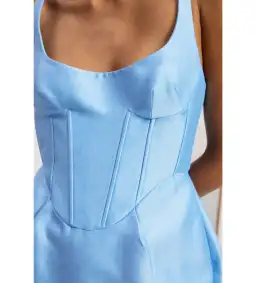 Alemais Donata Taffeta Maxi Gown Blue Print Size 12 for rent on The Volte - image 4