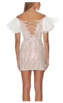 Eliya The Label Trinity Mini Dress Nude/White Size M / Au 10 for rent on The Volte - image 3
