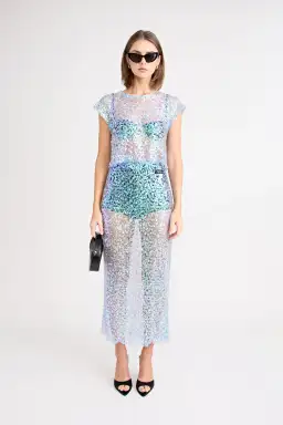Pfeiffer Delphine Skirt in Aquamarine Sequin Size M / AU 10 for rent on The Volte - image 1