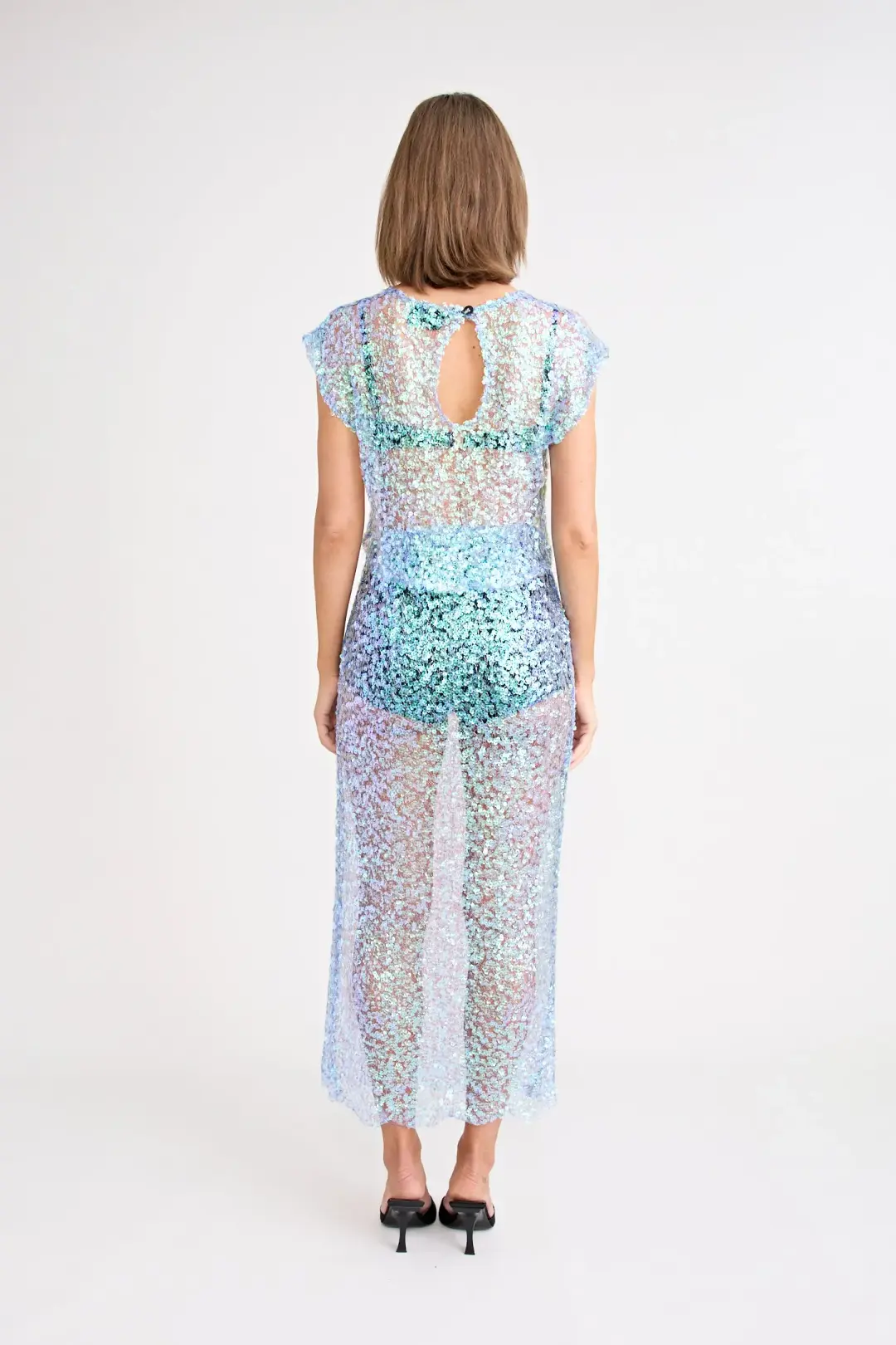 Pfeiffer Delphine Skirt in Aquamarine Sequin Size M / AU 10 for rent on The Volte - main image