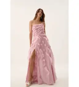 Aje Allairie Strapless Gown Chalk Pink Size 16 for rent on The Volte - image 2