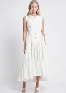 Aje The Hushed Maxi Dress White Size 8 for rent on The Volte - image 1