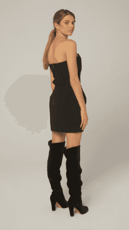 Asilio Belted Mini Dress Black Size 6 for rent on The Volte - image 3