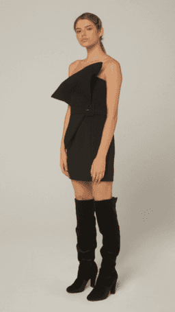 Asilio Belted Mini Dress Black Size 6 for rent on The Volte - image 2