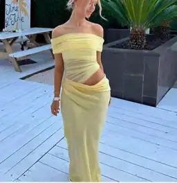 Benni Nico Maxi Dress Butter Yellow Size 12 for rent on The Volte - image 2