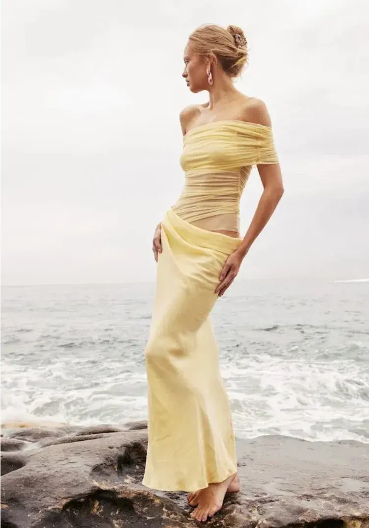 Benni Nico Maxi Dress Butter Yellow Size 12 for rent on The Volte - main image
