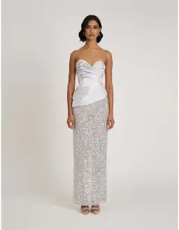 Eliya the Label Gia Maxi Gown Silver Size 8 for rent on The Volte - image 1