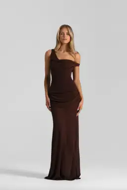 Natalie Rolt Cadence Maxi Gown Brown Size 8 for rent on The Volte - image 1