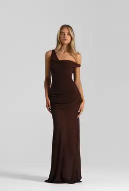 Natalie Rolt Cadence Maxi Gown Brown Size 10 for rent on The Volte - image 1