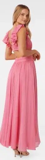 Forever New Selena Ruffle Shoulder Maxi in Pink Size 12 for rent on The Volte - image 3