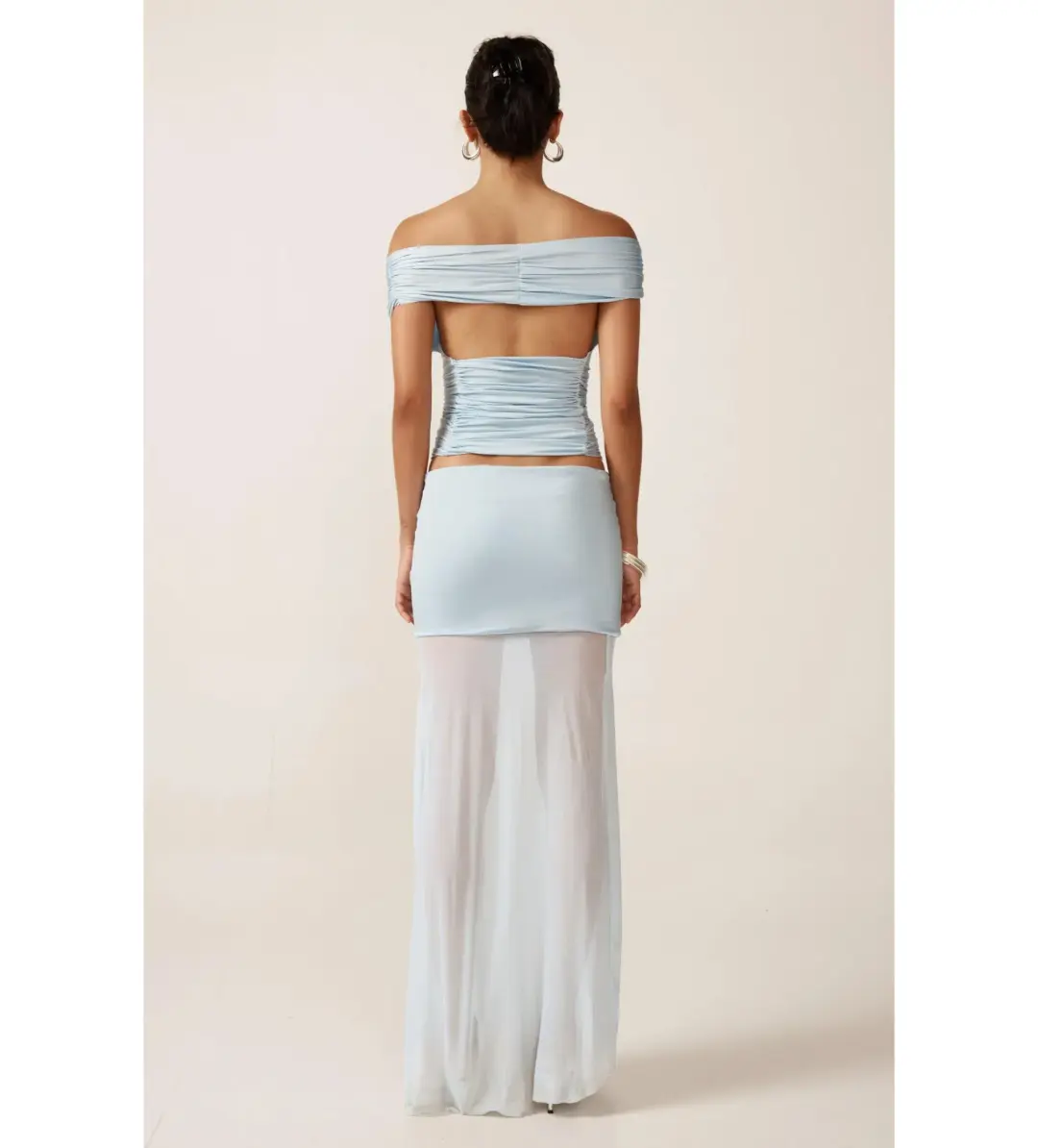 Ance Gria Grace Top & Skirt Set Sky Blue Size M AU 10 for rent on The Volte - main image