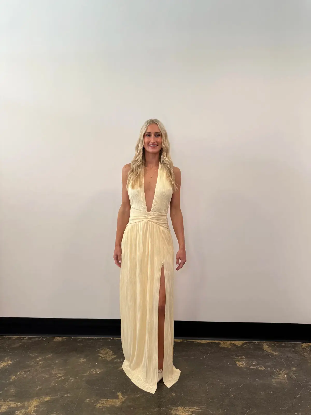 NOOKIE DESIREE HALTER GOWN / YELLOW / SIZE 8 - Image 1