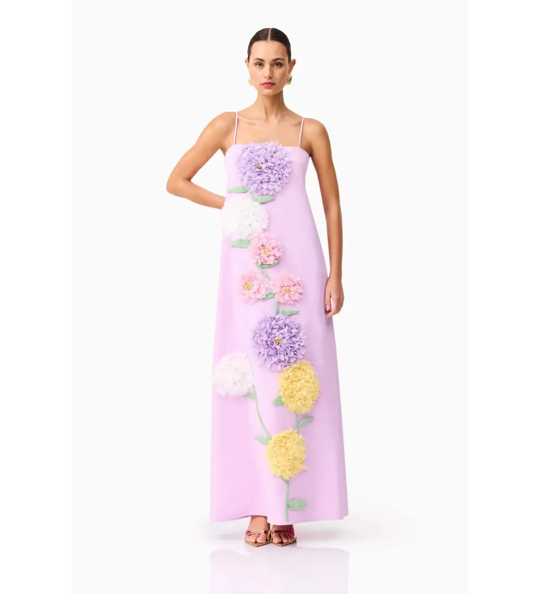 Elliatt Buttercup Embroidered Maxi Dress in Purple Size M/ AU 10 for rent on The Volte - main image