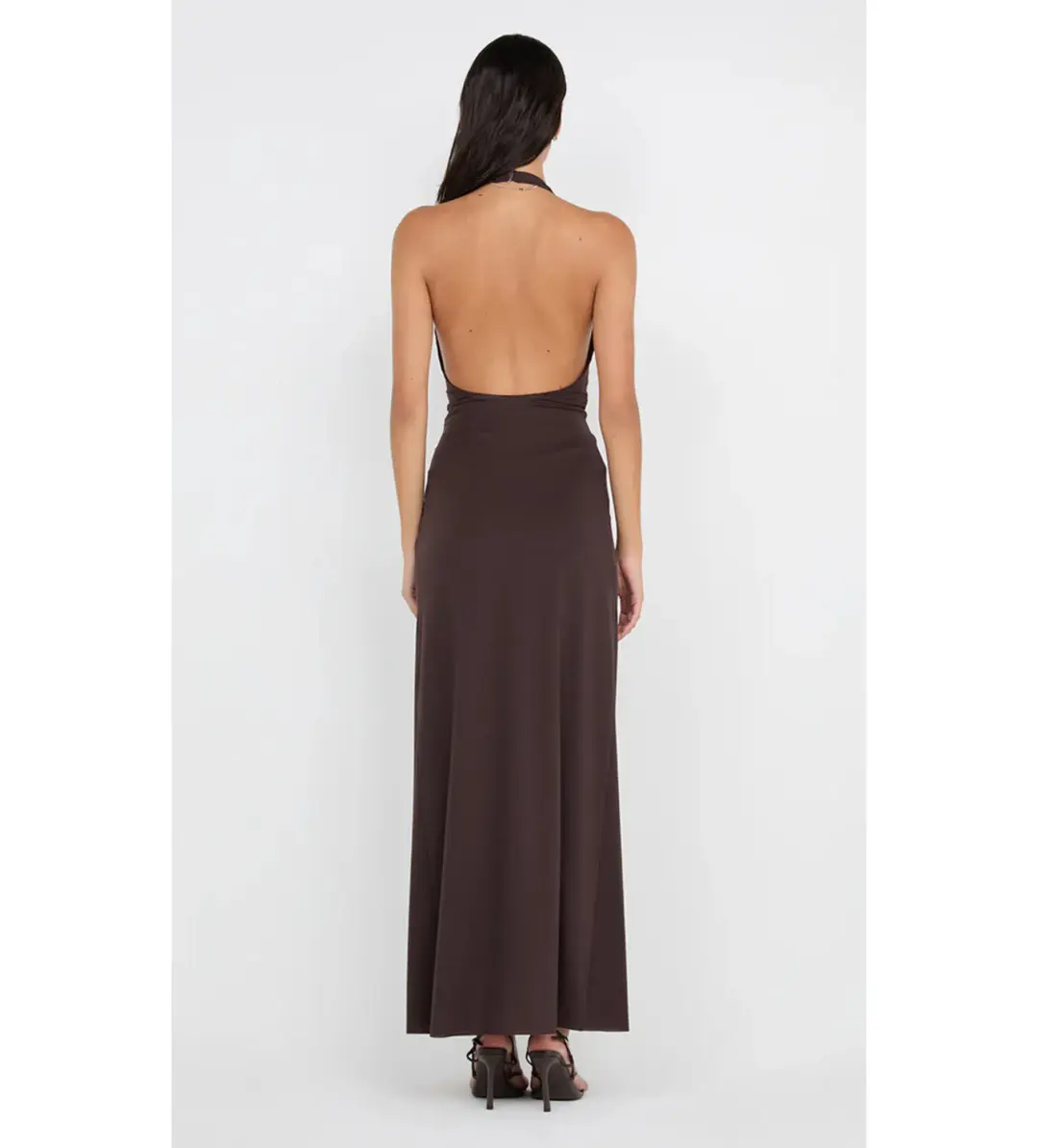 Bec & Bridge Tillie Drape Maxi Dress Dark Chocolate Size S/AU 8 for rent on The Volte - main image