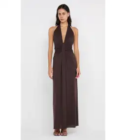 Bec & Bridge Tillie Drape Maxi Dress Dark Chocolate Size S/AU 8 for rent on The Volte - image 1