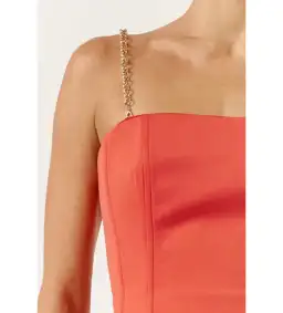 She is Olla Marcelle Maxi Dress in Tangerine Size M/AU 10 for rent on The Volte - image 3