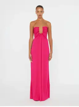 Christopher Esber Arched Palm Strapless Dress Magenta Size 8 for rent on The Volte - image 1