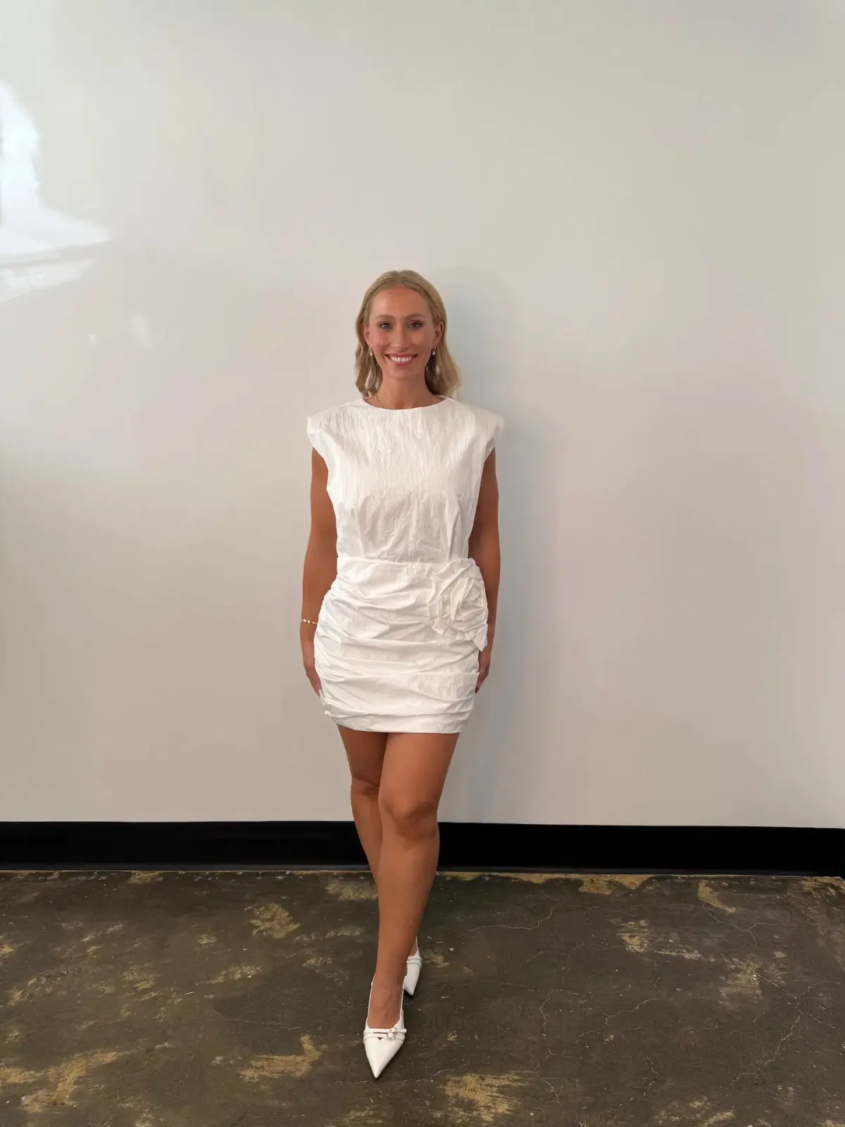 MOSSMAN WRAPPED IN YOU MINI DRESS / WHITE / SIZE 12 - Image 1