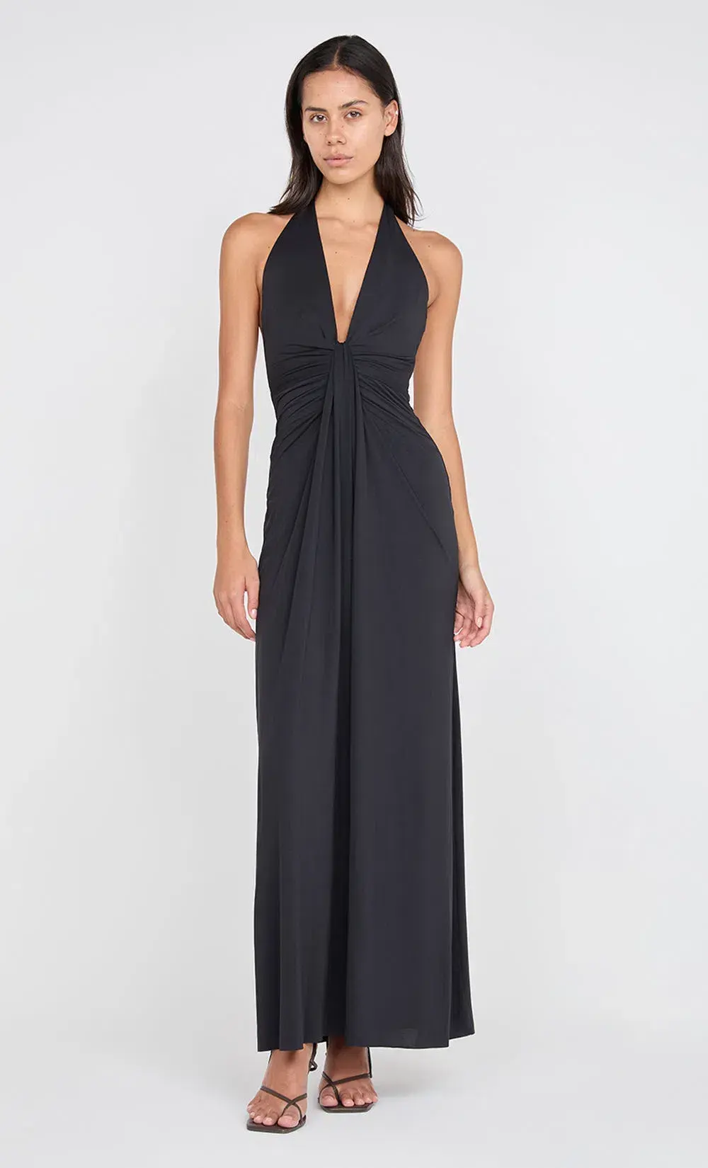 Bec & Bridge Tillie Drape Maxi Dress Black Size AU 8 for rent on The Volte - main image