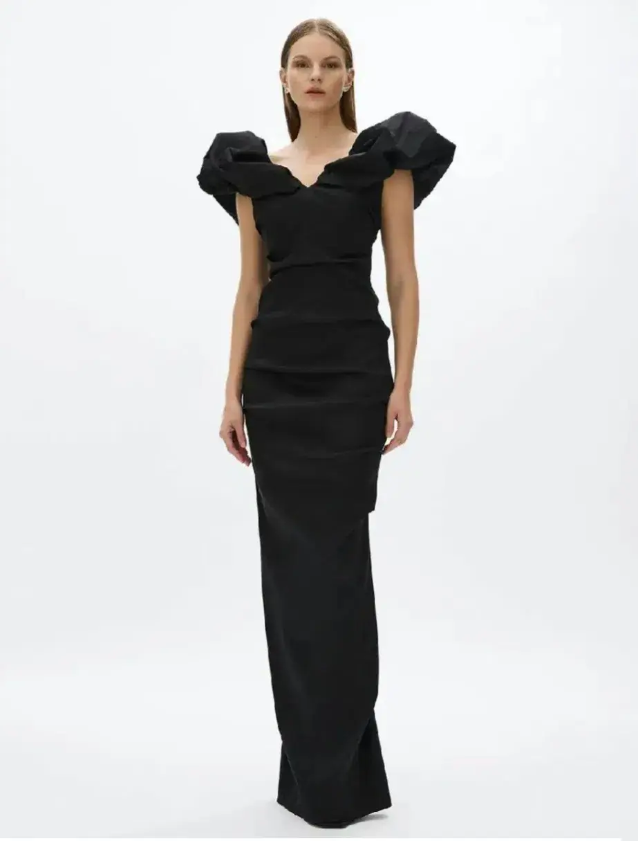 Rachel Gilbert Frey Gown Black 4/AU14 for rent on The Volte - main image