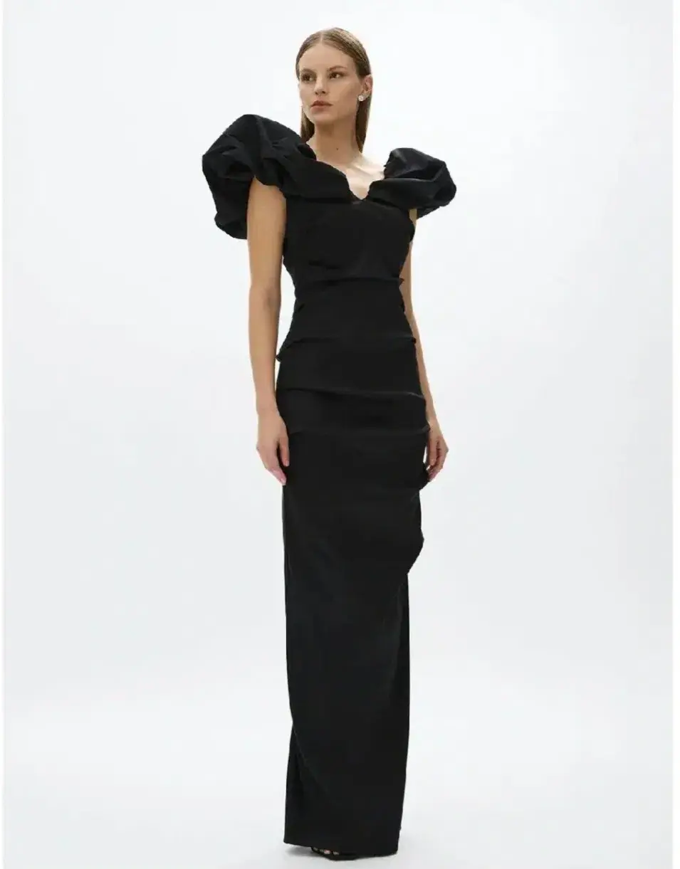 Rachel Gilbert Frey Gown Black 4/AU14 for rent on The Volte - main image