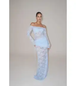 Deconduarte Christiana Maxi Dress Powder Blue Size AU 12 for rent on The Volte - image 1