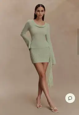 Meshki Green Crochet Elowen Top & Terrymae Skirt for rent on The Volte - image 3