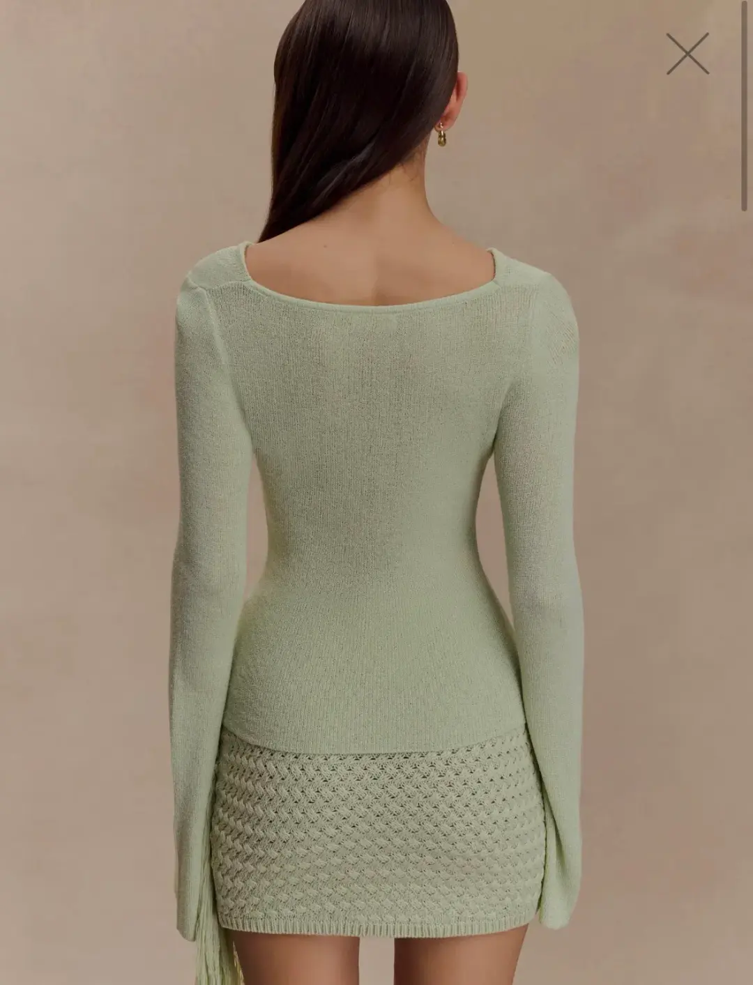 Meshki Green Crochet Elowen Top & Terrymae Skirt for rent on The Volte - main image