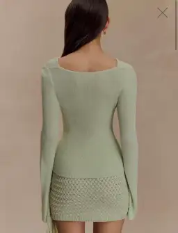 Meshki Green Crochet Elowen Top & Terrymae Skirt for rent on The Volte - image 2