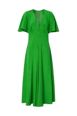 Oroton Cape Sleeve Midi Dress Green Size 10 for rent on The Volte - image 5
