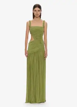 Christopher Esber Orion Separation Gown in Green Olive Size 8 for rent on The Volte - image 1