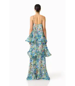 Elliatt Armani Tiered Maxi Dress in Blue Floral Size S / AU 8 for rent on The Volte - image 2