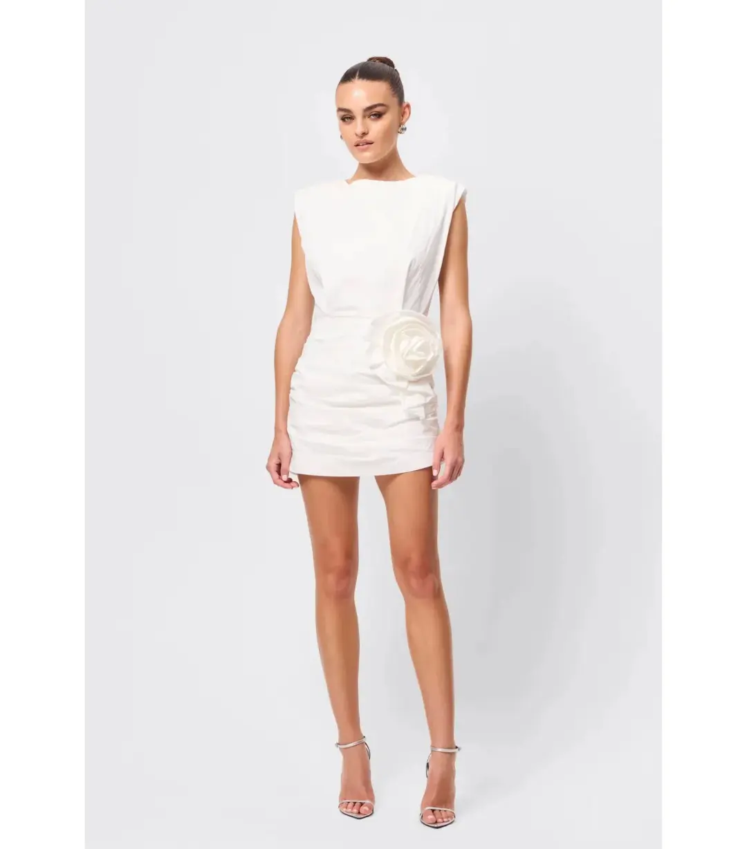 Mossman Wrapped In You Mini Dress White Size AU 8 for rent on The Volte - main image