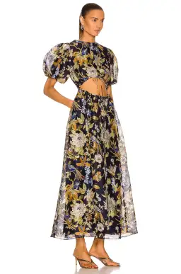 Sir the Label Lilian Puff Sleeve Midi Dress Delia Print Size 2 / AU 10 for rent on The Volte - image 2