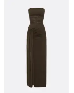 Bec & Bridge Ida Strapless Maxi Gown in Chocolate Brown Size AU 6 for rent on The Volte - image 4