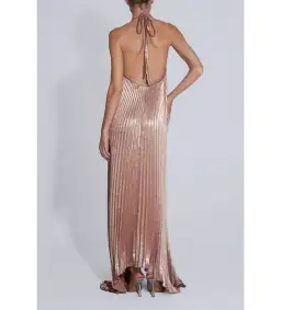 L'idée Deesse Gown Maxi Dress in Rose Quartz Shimmer Size AU 10 for rent on The Volte - image 3