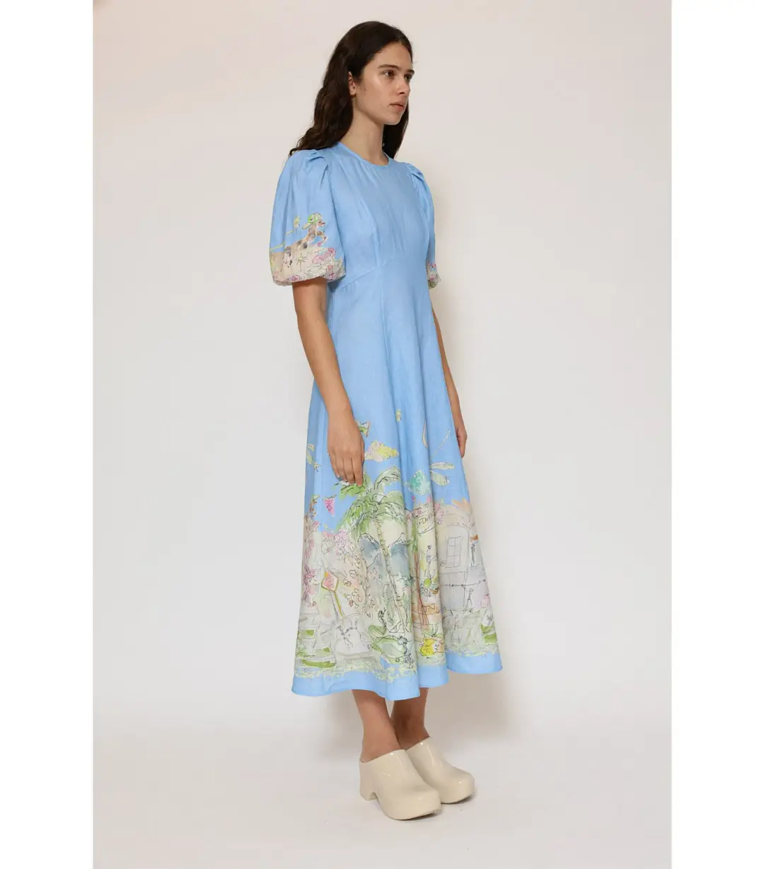 Alemais Anouk Midi Dress Sky Size AU 10 for rent on The Volte - main image