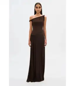 Misha Collection Sisal Mesh Maxi Dress Espresso Size S / AU 8