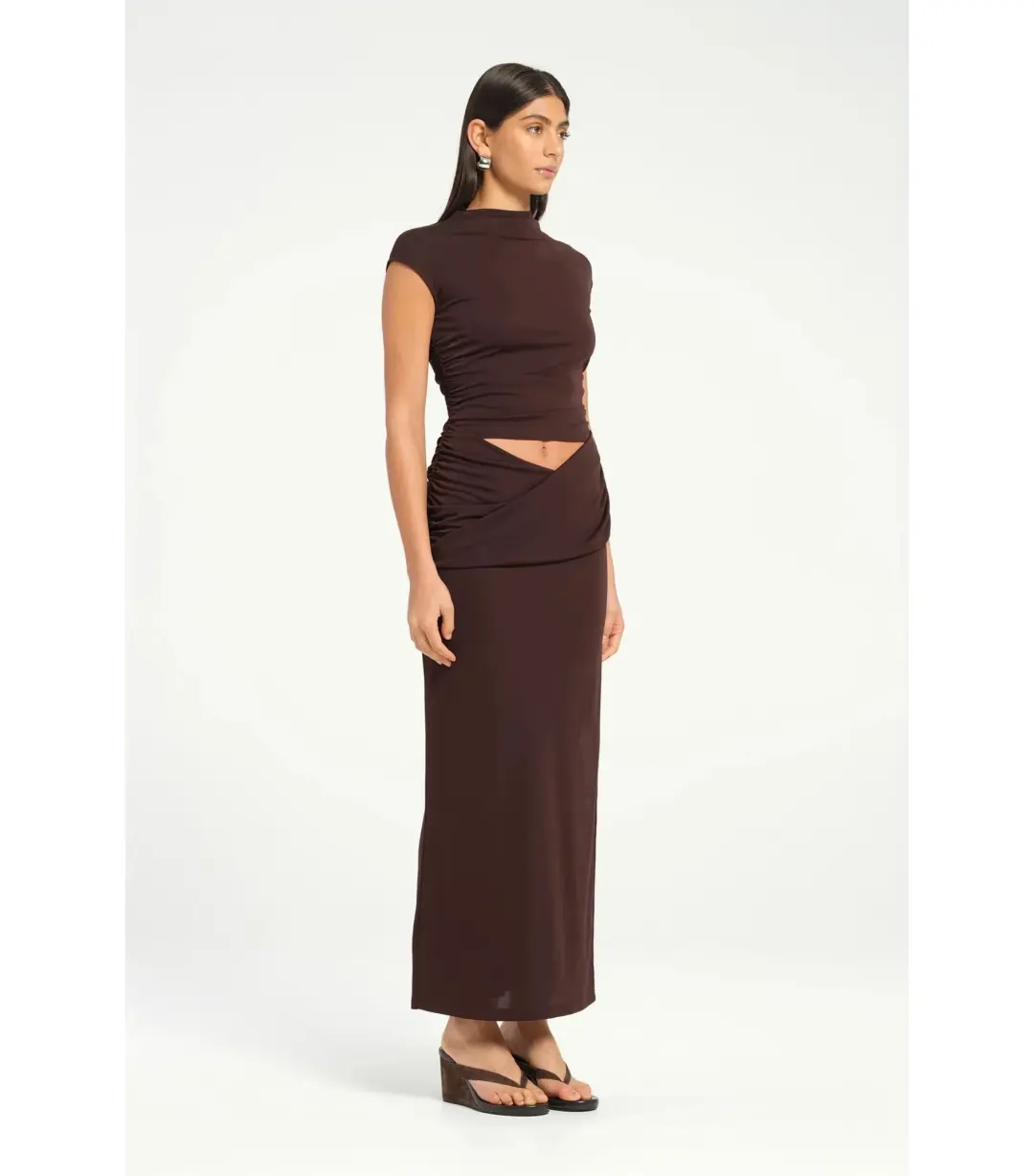 Benni Royce Maxi Dress Brown Size AU 10 for rent on The Volte - main image