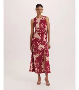 Saba Brielle Midi Dress Red Multi Size AU 12 for rent on The Volte - image 1